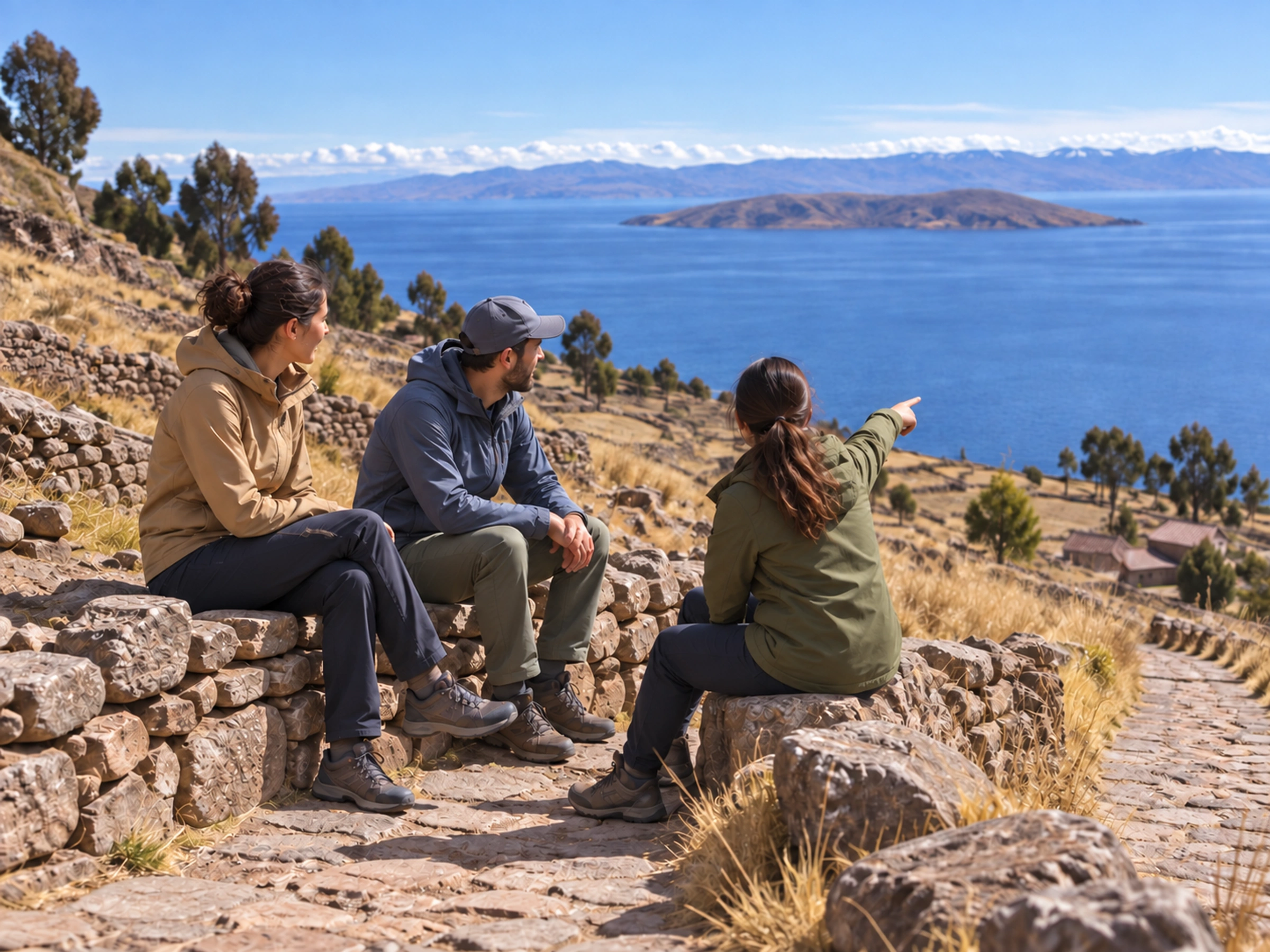 Taquile al paso del grupo