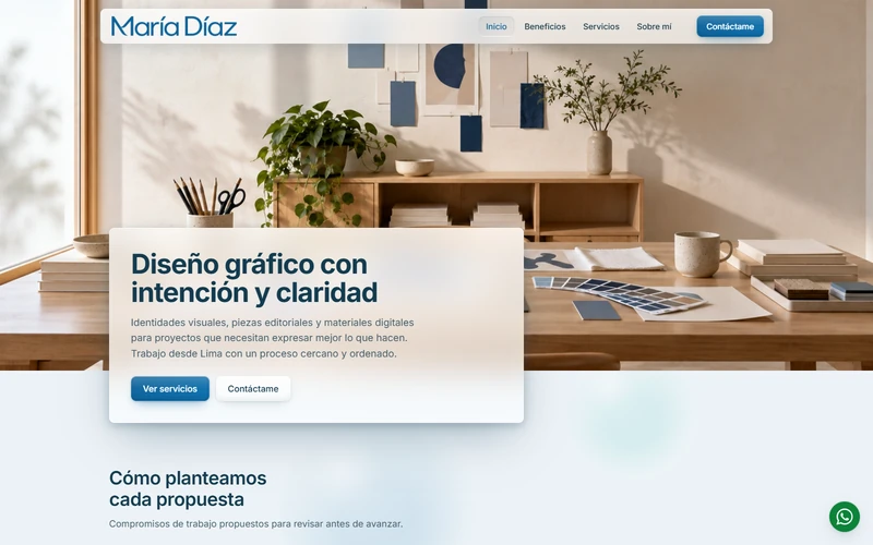 Vista previa de Landing page Aero Glass