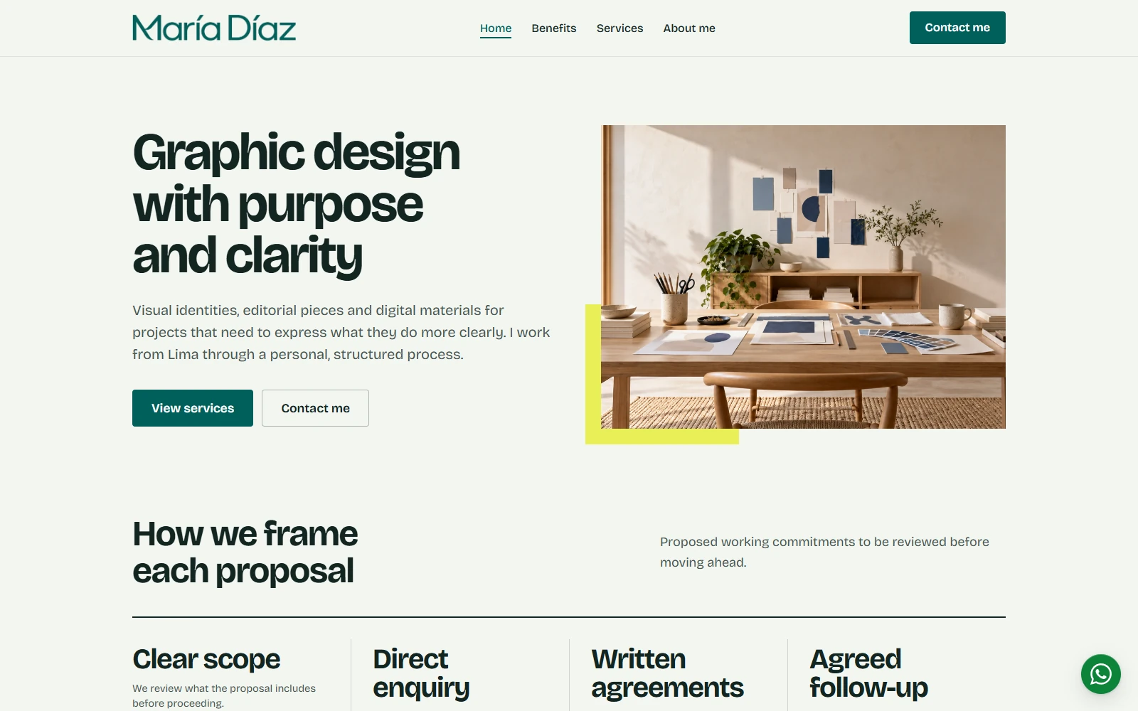Preview of Landing page Editorial