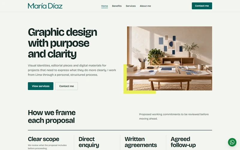 Preview of Landing page Editorial