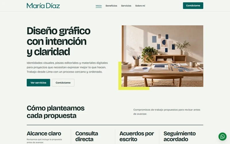 Vista previa de Landing page Editorial