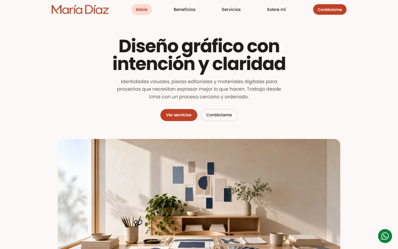 Vista previa de Landing page Minimal